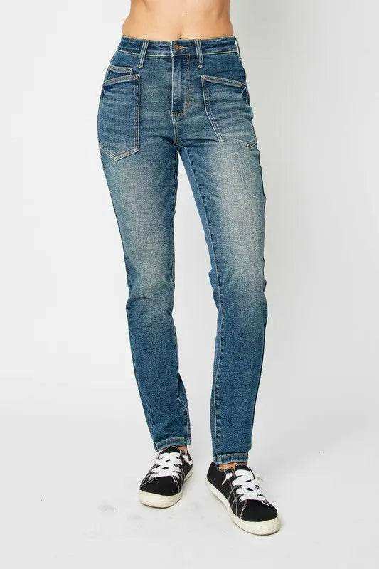 Judy Blue High Waist Classic Relaxed Denim Jeans 88687 - Sleekdenim.com