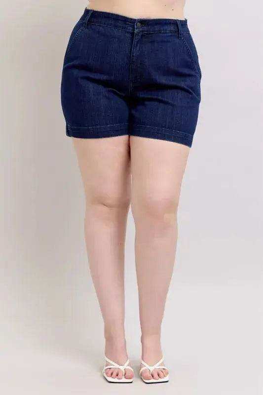 Judy Blue High Waist Denim Shorts Plus Size 15290 - Sleekdenim.com