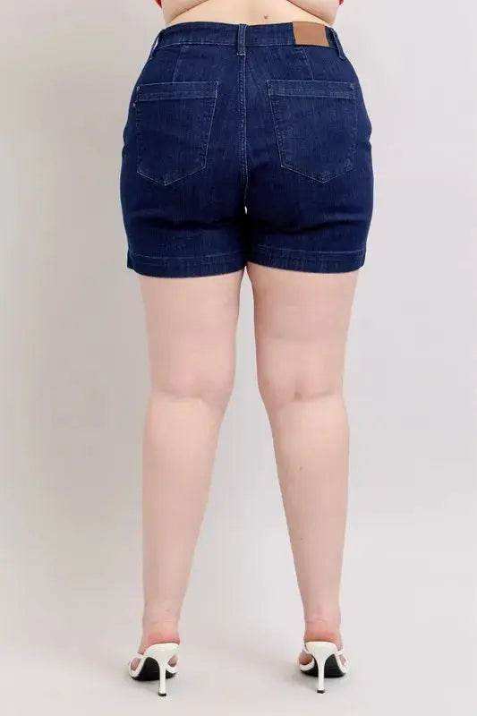 Judy Blue High Waist Denim Shorts Plus Size 15290 - Sleekdenim.com