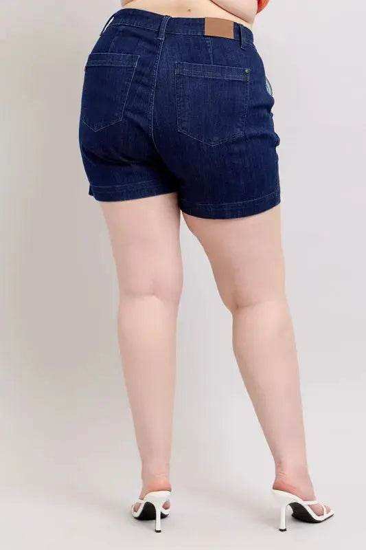 Judy Blue High Waist Denim Shorts Plus Size 15290 - Sleekdenim.com