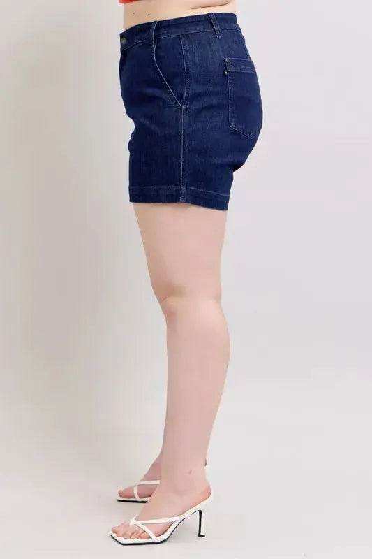Judy Blue High Waist Denim Shorts Plus Size 15290 - Sleekdenim.com