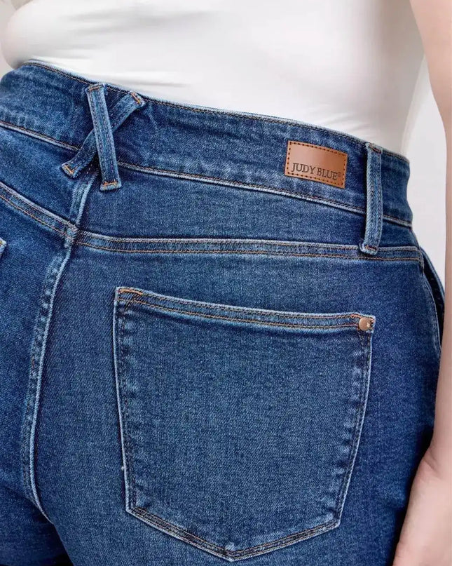 Judy Blue High Waist Double Button Waistband Denim Short 150307 - Sleekdenim.com