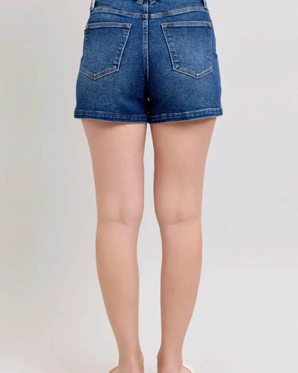 Judy Blue High Waist Double Button Waistband Denim Short 150307 - Sleekdenim.com