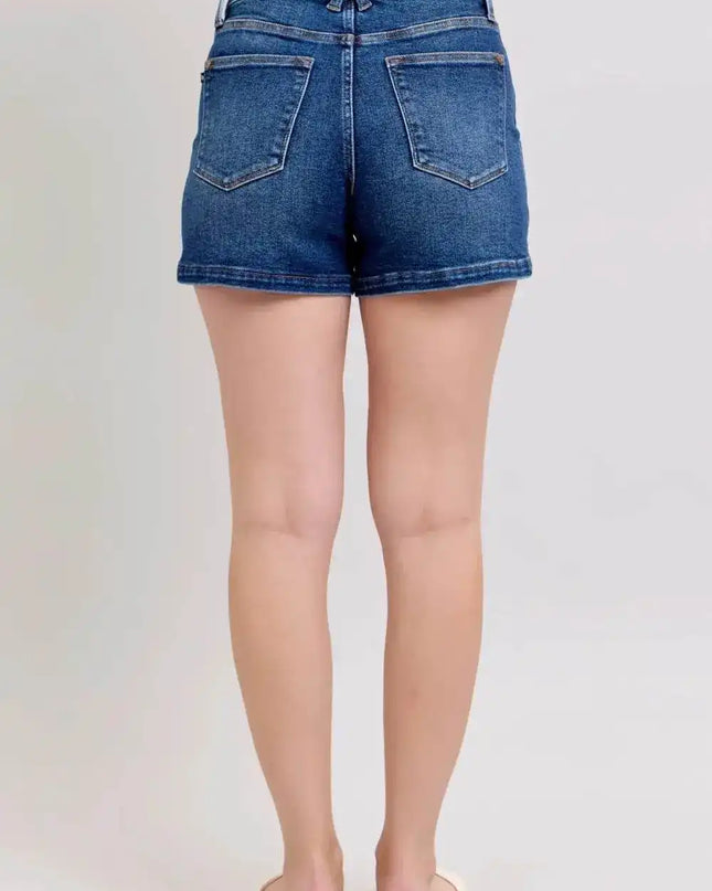 Judy Blue High Waist Double Button Waistband Denim Short 150307 - Sleekdenim.com