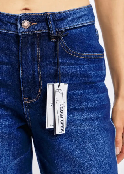 Judy Blue High Waist Rigid Magic Heavy Destroy Straight Jeans 88910 - Sleekdenim.com