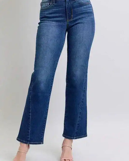 Judy Blue High Waist Side Seam Detail Straight Leg Jeans with Pockets - Sleekdenim.com