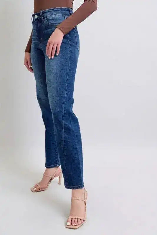 Judy Blue High Waist Side Seam Detail Straight Leg Jeans with Pockets - Sleekdenim.com