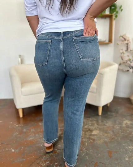 Judy Blue High Waist Straight Jeans 8602 - Sleekdenim.com