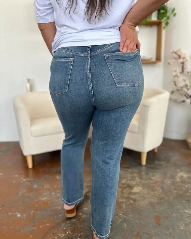 Judy Blue High Waist Straight Jeans 8602 - Sleekdenim.com