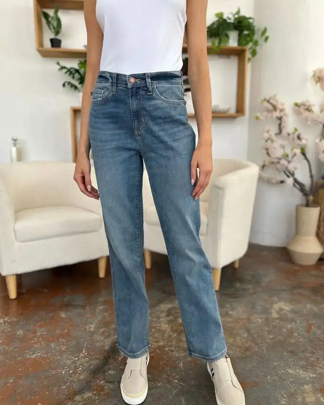 Judy Blue High Waist Straight Jeans 8602 - Sleekdenim.com