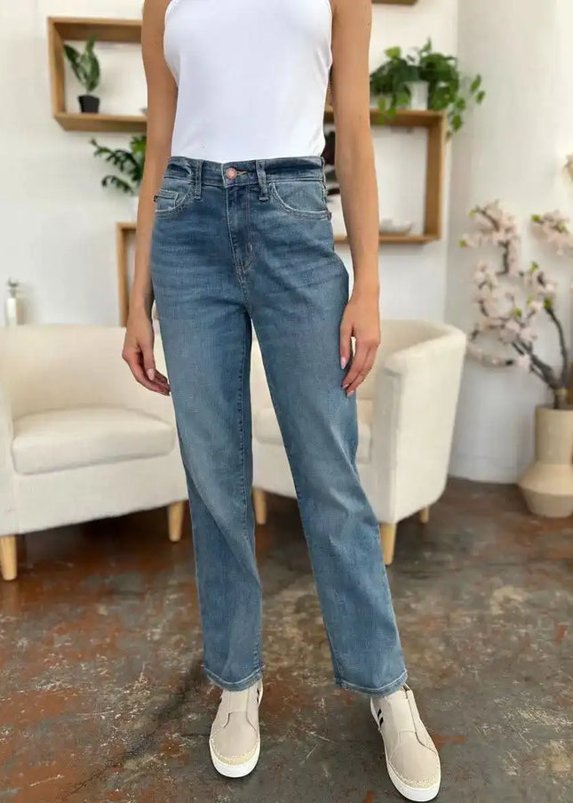 Judy Blue High Waist Straight Jeans 8602 - Sleekdenim.com