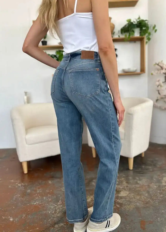 Judy Blue High Waist Straight Jeans 8602 - Sleekdenim.com
