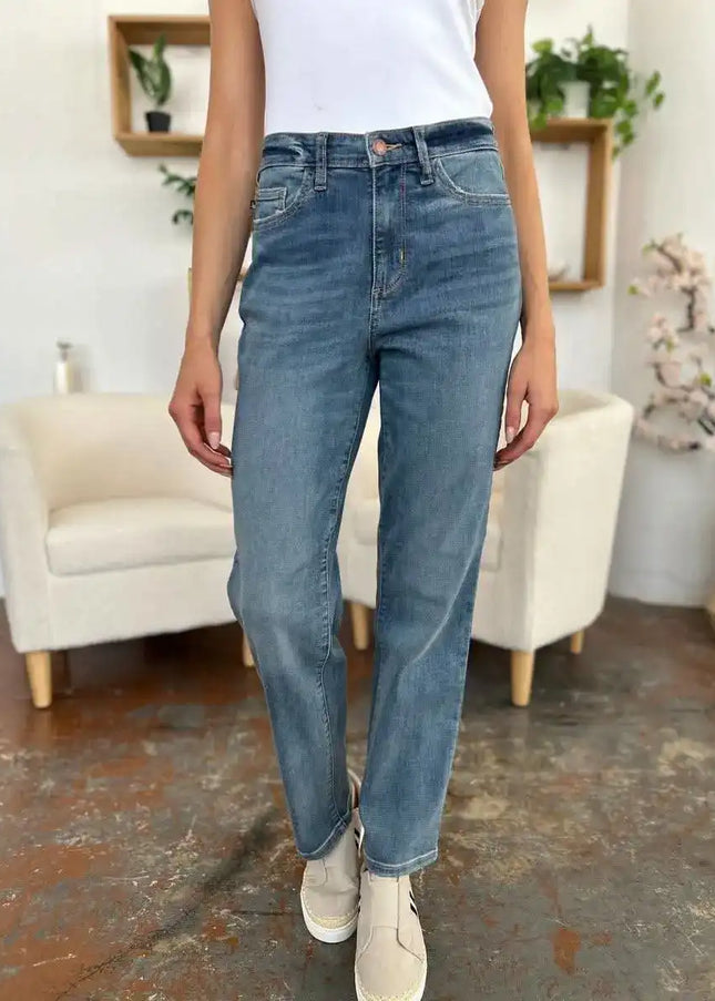 Judy Blue High Waist Straight Jeans 8602 - Sleekdenim.com