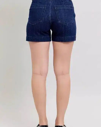 Judy Blue High Waist Trouser Denim Shorts Plus & Regular Sizes 15290 - Sleekdenim.com