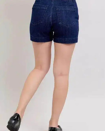 Judy Blue High Waist Trouser Denim Shorts Plus & Regular Sizes 15290 - Sleekdenim.com