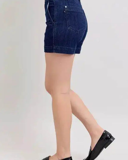 Judy Blue High Waist Trouser Denim Shorts Plus & Regular Sizes 15290 - Sleekdenim.com