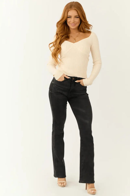 Judy Blue High Waist Tummy Control Black Bootcut Denim Jeans 88787 – Sleekdenim.com - Sleekdenim.com