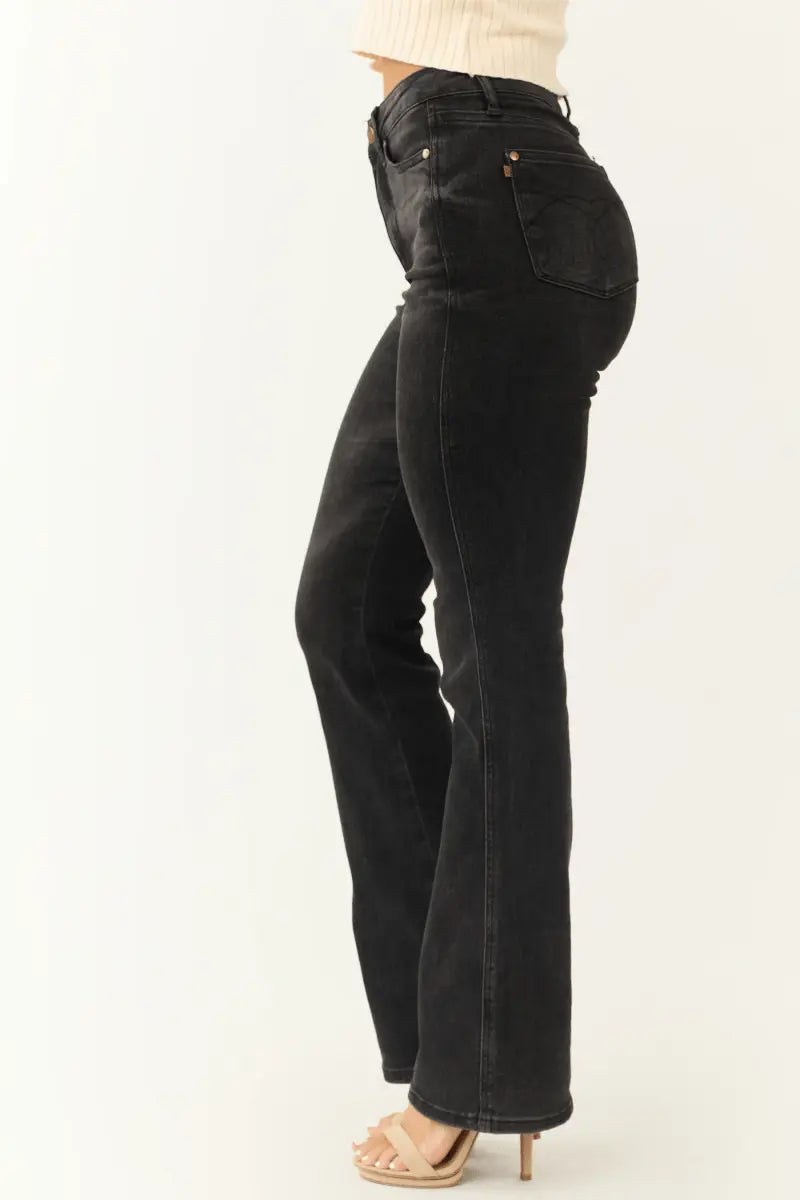 Judy Blue High Waist Tummy Control Black Bootcut Denim Jeans 88787 – Sleekdenim.com - Sleekdenim.com