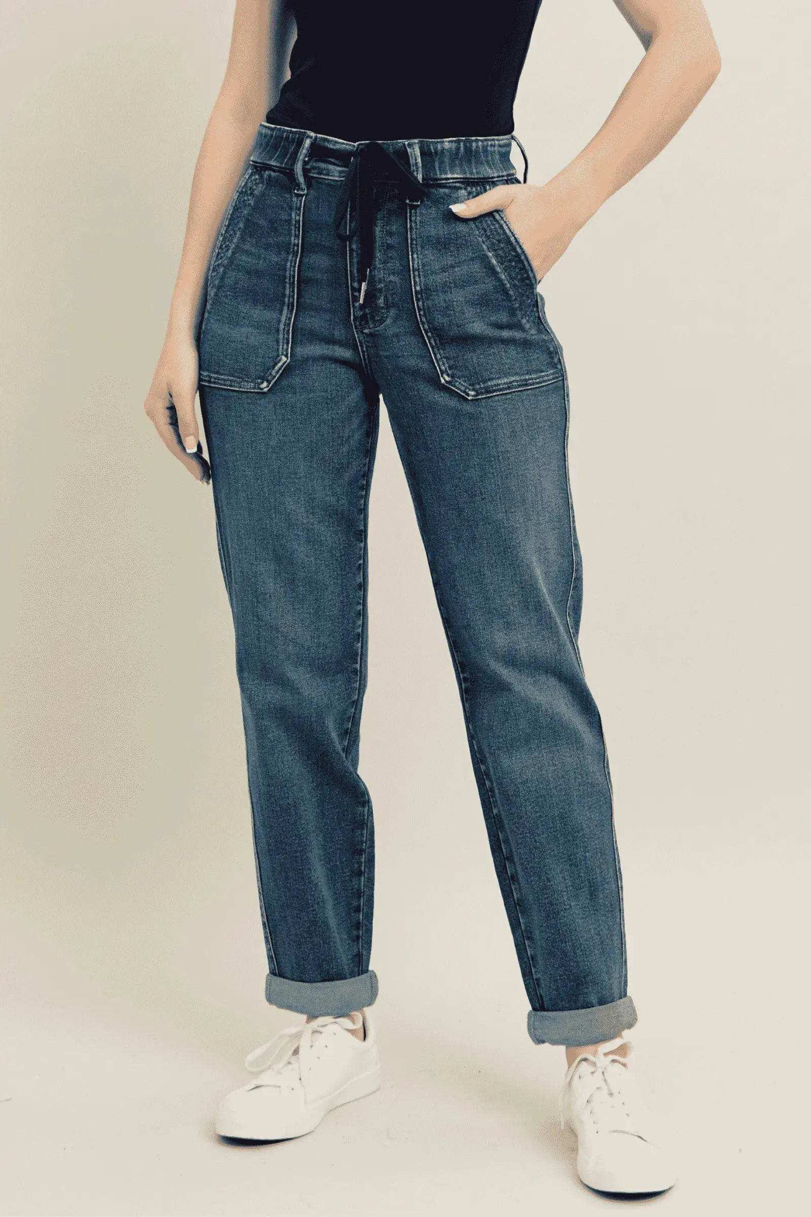 Judy Blue High Waist Vintage Jogger Denim Jeans 88971 - Sleekdenim.com