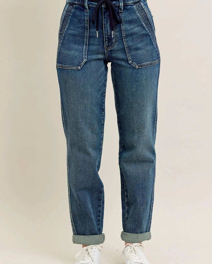 Judy Blue High Waist Vintage Jogger Denim Jeans 88971 - Sleekdenim.com