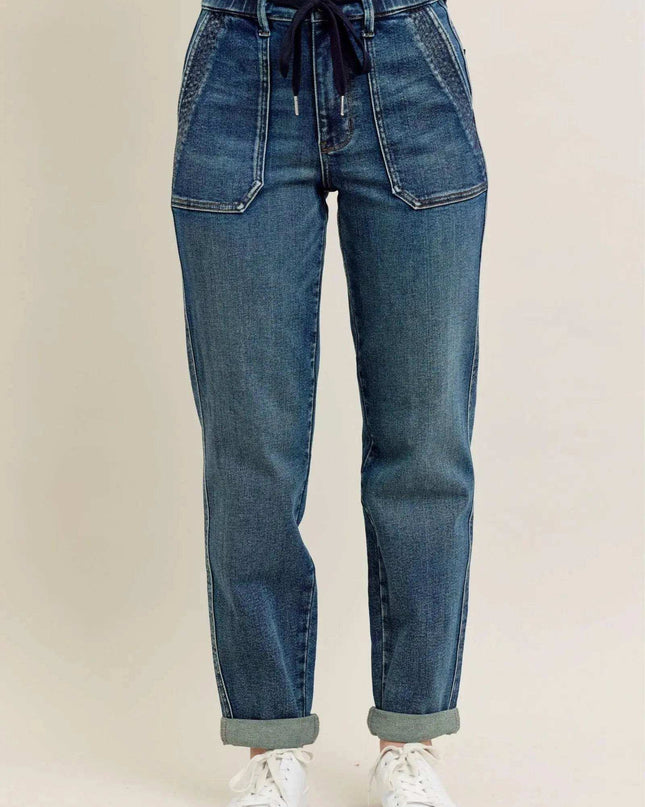 Judy Blue High Waist Vintage Jogger Denim Jeans 88971 - Sleekdenim.com