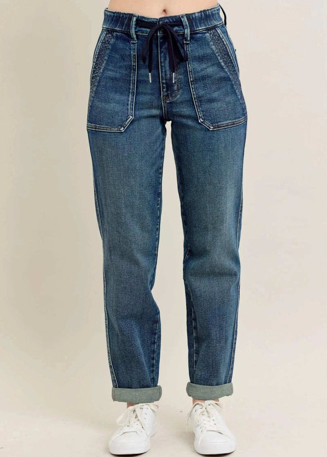 Judy Blue High Waist Vintage Jogger Denim Jeans 88971 - Sleekdenim.com