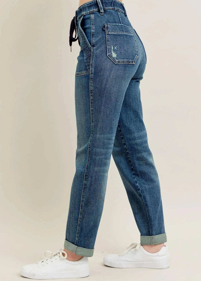 Judy Blue High Waist Vintage Jogger Denim Jeans 88971 - Sleekdenim.com