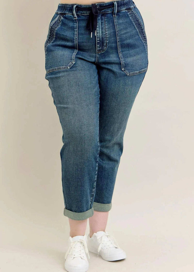 Judy Blue High Waist Vintage Jogger Denim Jeans 88971 Plus Size
