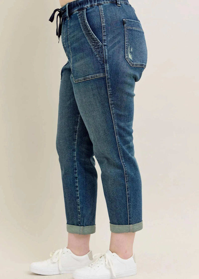 Judy Blue High Waist Vintage Jogger Denim Jeans 88971 Plus Size