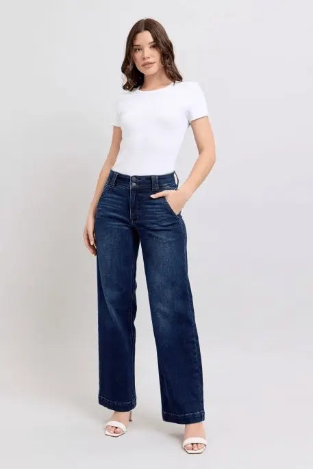 Judy Blue High Waist Wide Leg Jeans #82642 | sleekdenim.com - Sleekdenim.com