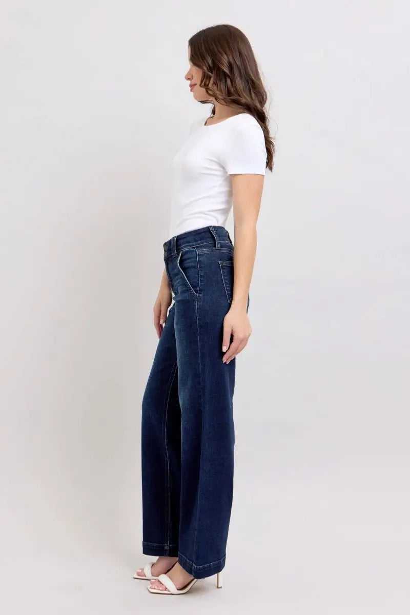 Judy Blue High Waist Wide Leg Jeans #82642 | sleekdenim.com - Sleekdenim.com