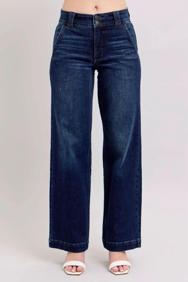 Judy Blue High Waist Wide Leg Jeans #82642 | sleekdenim.com - Sleekdenim.com