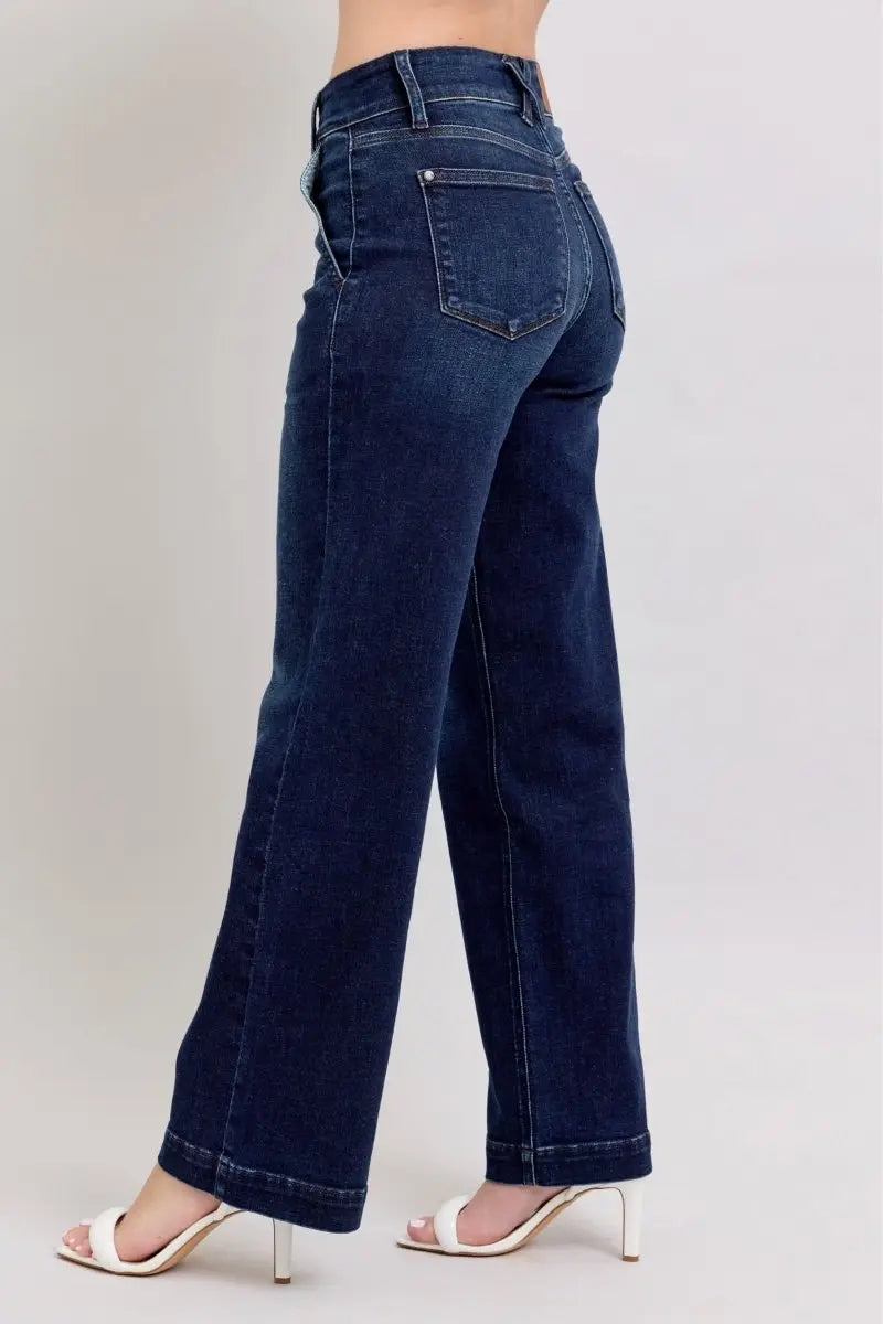 Judy Blue High Waist Wide Leg Jeans #82642 | sleekdenim.com - Sleekdenim.com