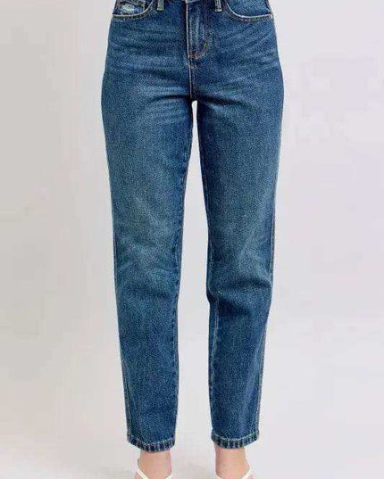 Judy Blue High Waisted Rigid Magic Non-destroy Straight Leg Jeans 88922 - Sleekdenim.com