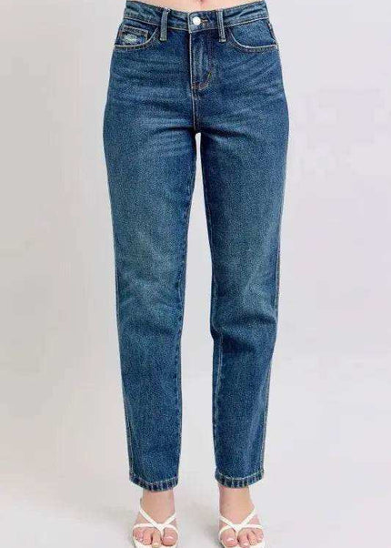 Judy Blue High Waisted Rigid Magic Non-destroy Straight Leg Jeans 88922 - Sleekdenim.com