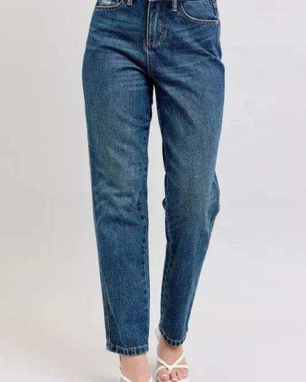 Judy Blue High Waisted Rigid Magic Non-destroy Straight Leg Jeans 88922 - Sleekdenim.com