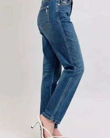 Judy Blue High Waisted Rigid Magic Non-destroy Straight Leg Jeans 88922 - Sleekdenim.com
