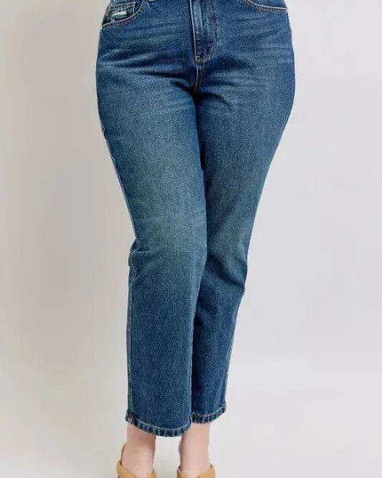 Judy Blue High Waisted Rigid Magic Non-destroy Straight Leg Jeans 88922 - Sleekdenim.com