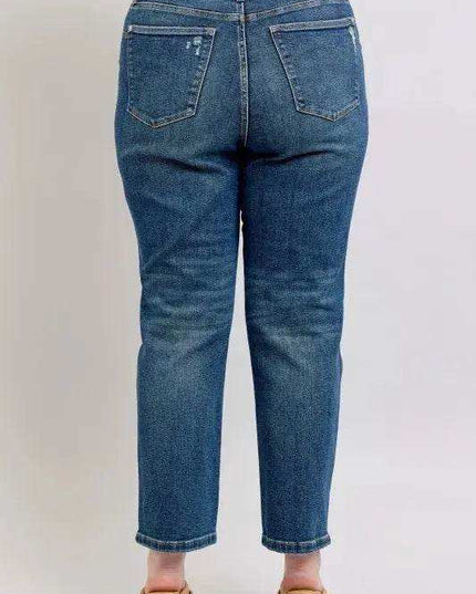 Judy Blue High Waisted Rigid Magic Non-destroy Straight Leg Jeans 88922 - Sleekdenim.com