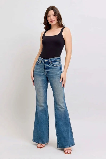 Judy Blue MR Tummy Control Vintage Wash Jeans - Sleekdenim.com