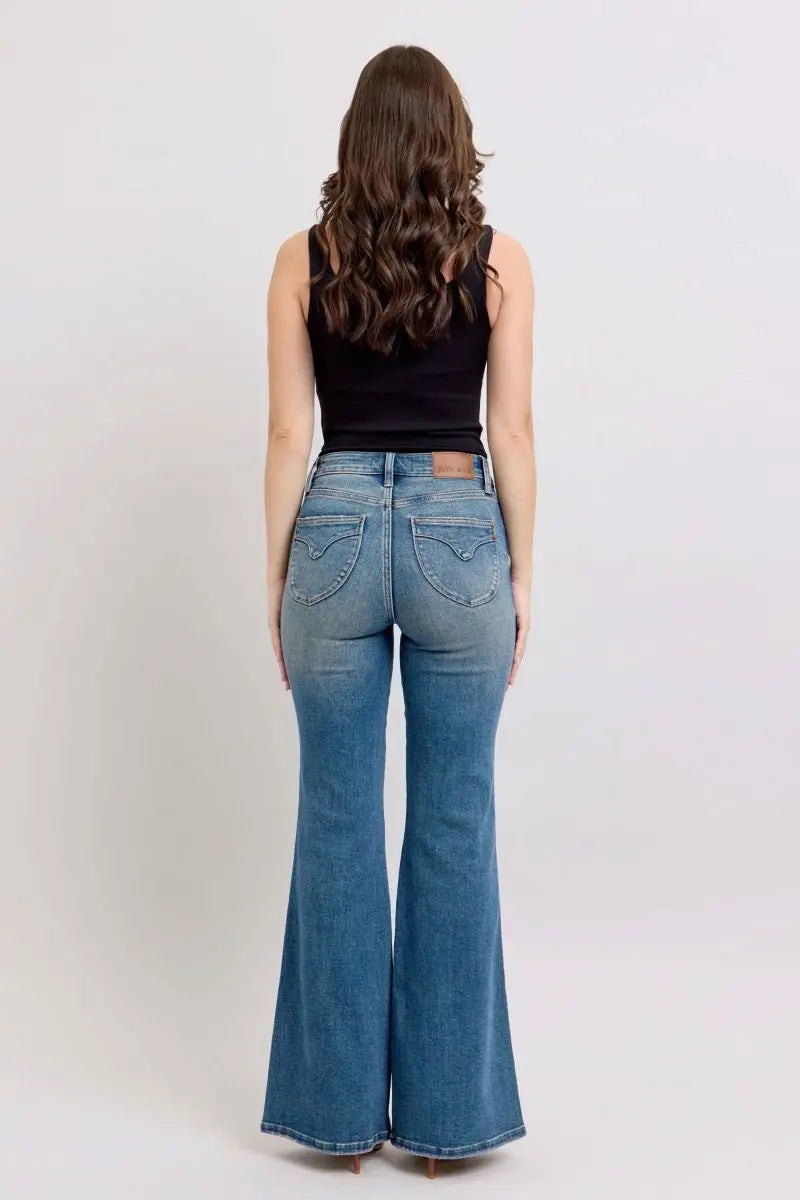 Judy Blue MR Tummy Control Vintage Wash Jeans - Sleekdenim.com