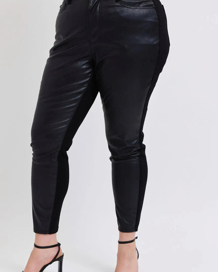 Judy Blue Plus Size HW Faux Leather Skinny Pants - Sleekdenim.com