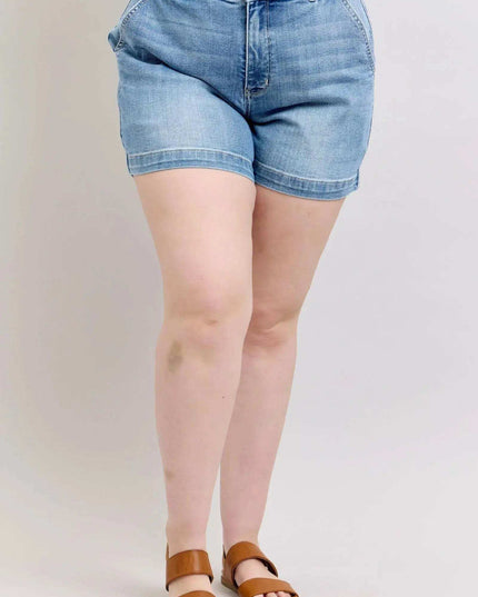 Judy Blue Plus Size High Rise Denim Shorts 15289 - Sleekdenim.com