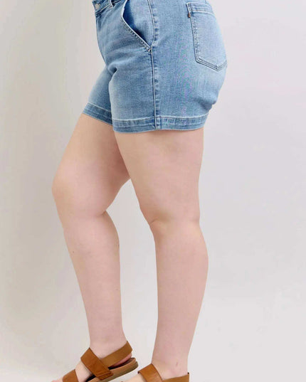 Judy Blue Plus Size High Rise Denim Shorts 15289 - Sleekdenim.com