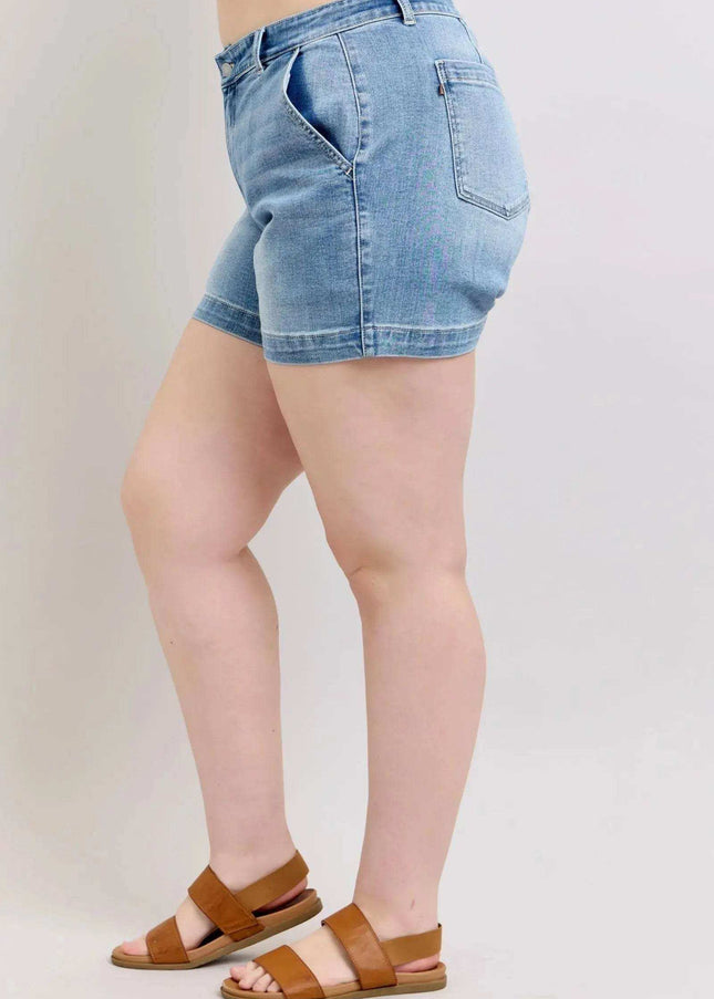 Judy Blue Plus Size High Rise Denim Shorts 15289 - Sleekdenim.com