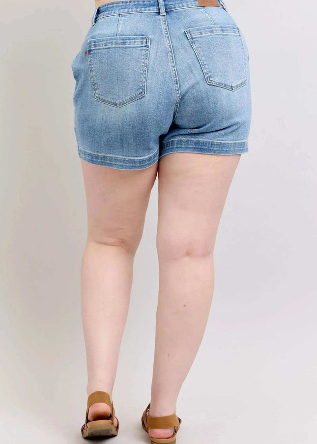 Judy Blue Plus Size High Rise Denim Shorts 15289 - Sleekdenim.com