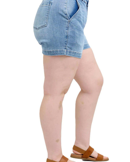 Judy Blue Plus Size High Rise Denim Shorts 15289 - Sleekdenim.com