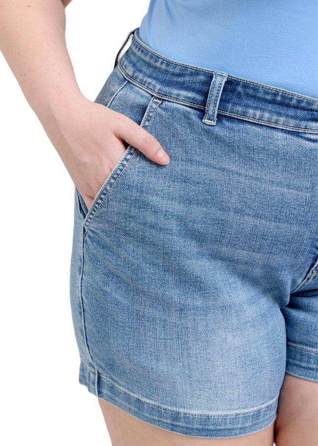 Judy Blue Plus Size High Rise Denim Shorts 15289 - Sleekdenim.com