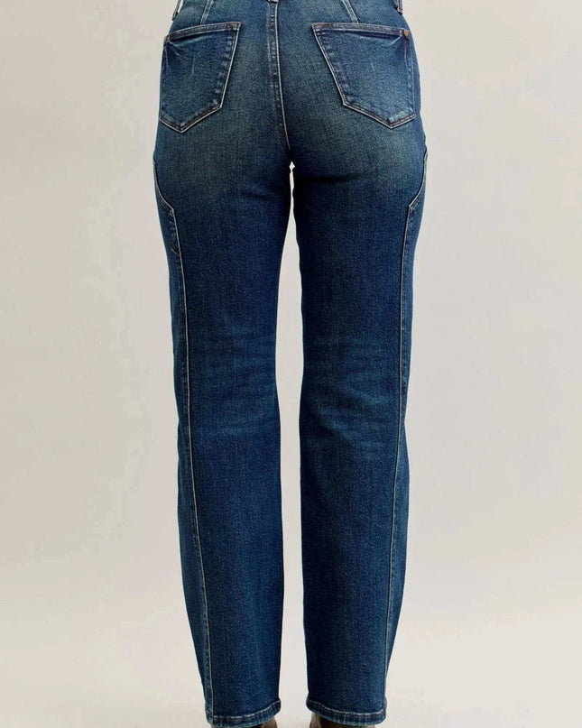Judy Blue Seam Detail Straight Leg Jeans 861039 - Sleekdenim.com