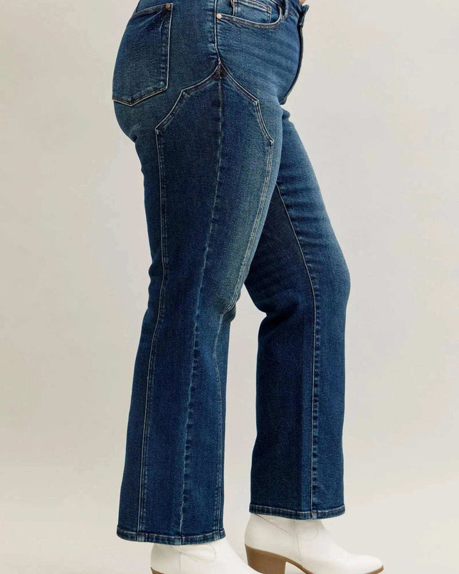 Judy Blue Seam Detail Straight Leg Jeans 861039 - Sleekdenim.com